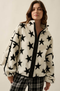 Midwinter Nights Star-Print Fleece Zip-Up Jacket - ShopPromesa