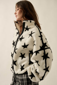 Midwinter Nights Star-Print Fleece Zip-Up Jacket - ShopPromesa