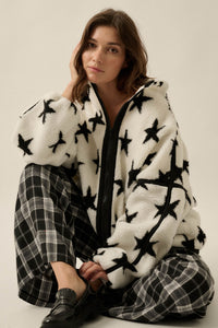 Midwinter Nights Star-Print Fleece Zip-Up Jacket - ShopPromesa
