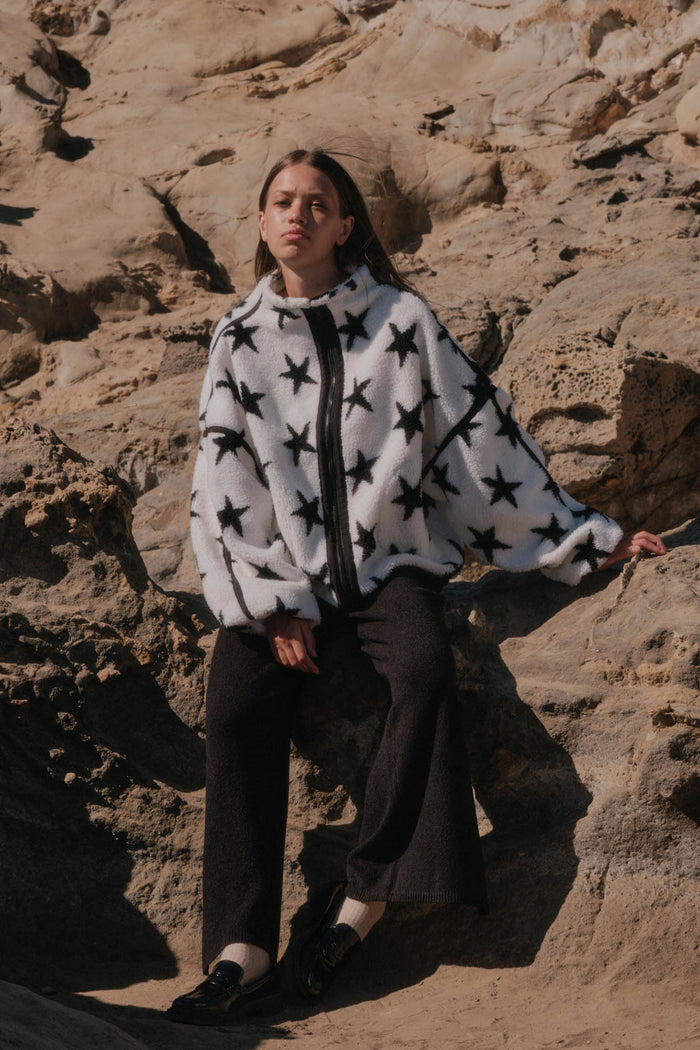 Midwinter Nights Star-Print Fleece Zip-Up Jacket - ShopPromesa