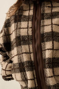 Homeward Bound Plaid Sherpa Fleece Zip-Up Jacket - ShopPromesa