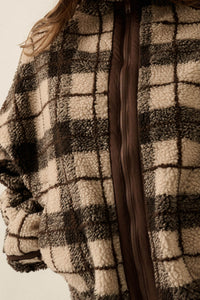 Homeward Bound Plaid Sherpa Fleece Zip-Up Jacket - ShopPromesa
