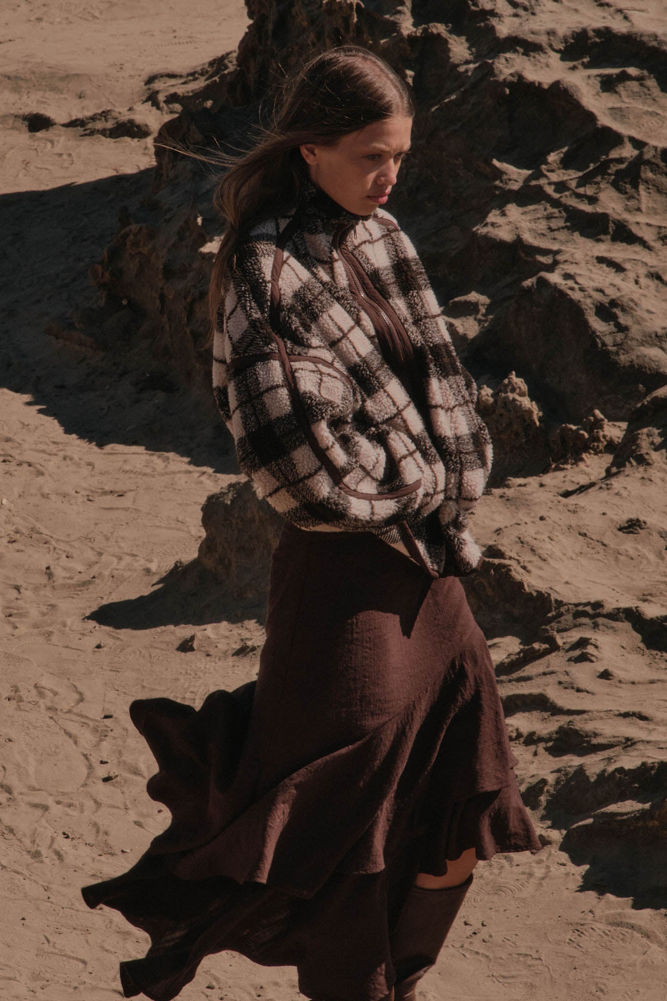 Homeward Bound Plaid Sherpa Fleece Zip-Up Jacket - ShopPromesa