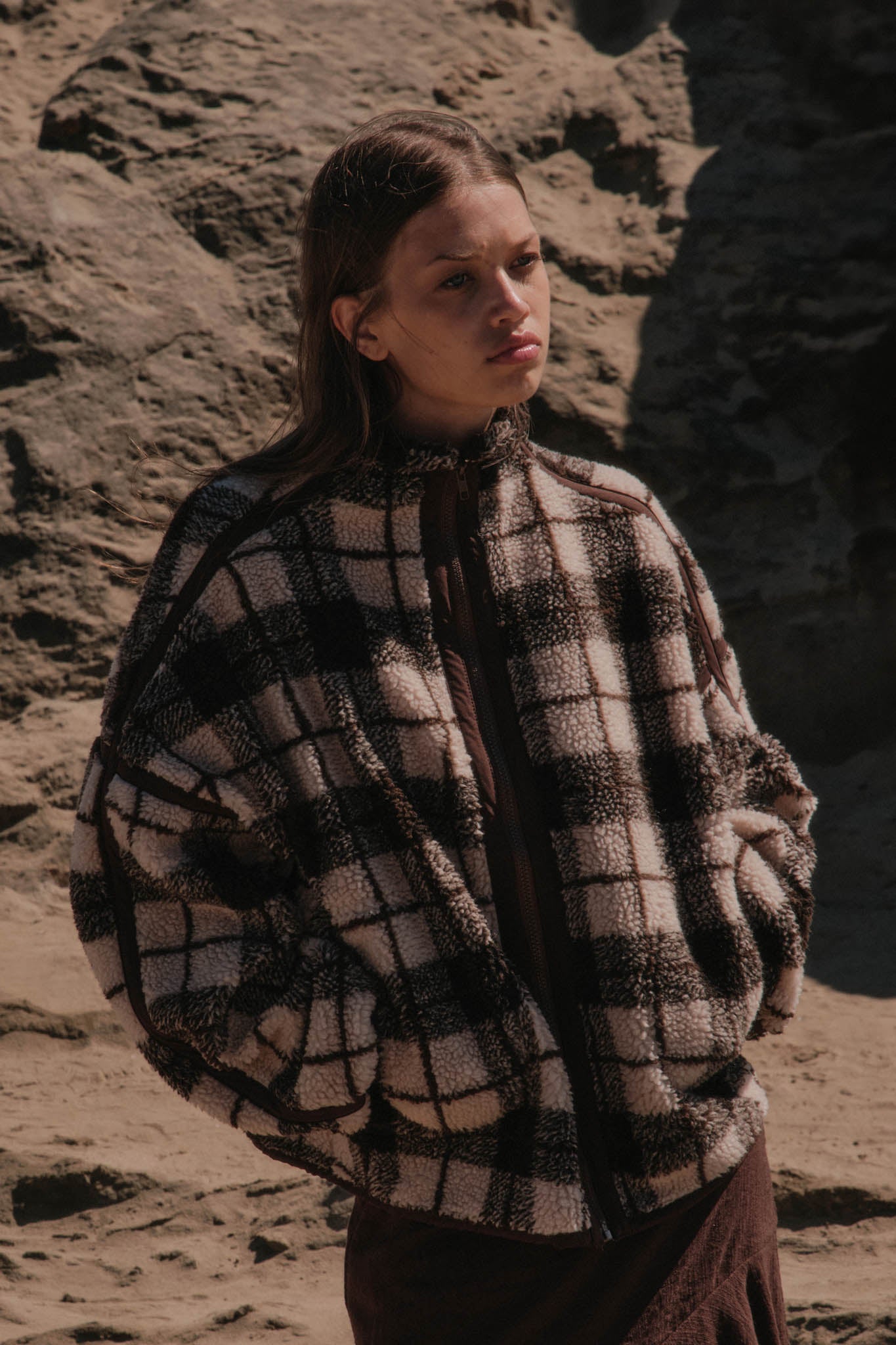 Homeward Bound Plaid Sherpa Fleece Zip-Up Jacket - ShopPromesa
