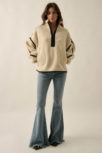 Snuggle Up Solid Fleece Half-Zip Pullover Jacket - ShopPromesa
