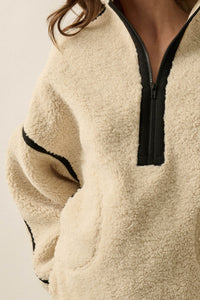 Snuggle Up Solid Fleece Half-Zip Pullover Jacket - ShopPromesa