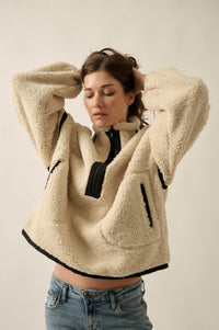 Snuggle Up Solid Fleece Half-Zip Pullover Jacket - ShopPromesa