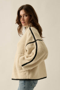 Snuggle Up Solid Fleece Half-Zip Pullover Jacket - ShopPromesa