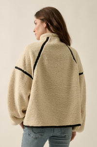 Snuggle Up Solid Fleece Half-Zip Pullover Jacket - ShopPromesa