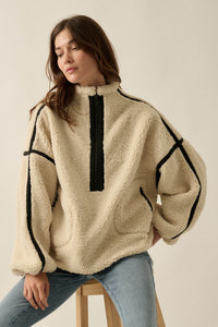 Snuggle Up Solid Fleece Half-Zip Pullover Jacket - ShopPromesa