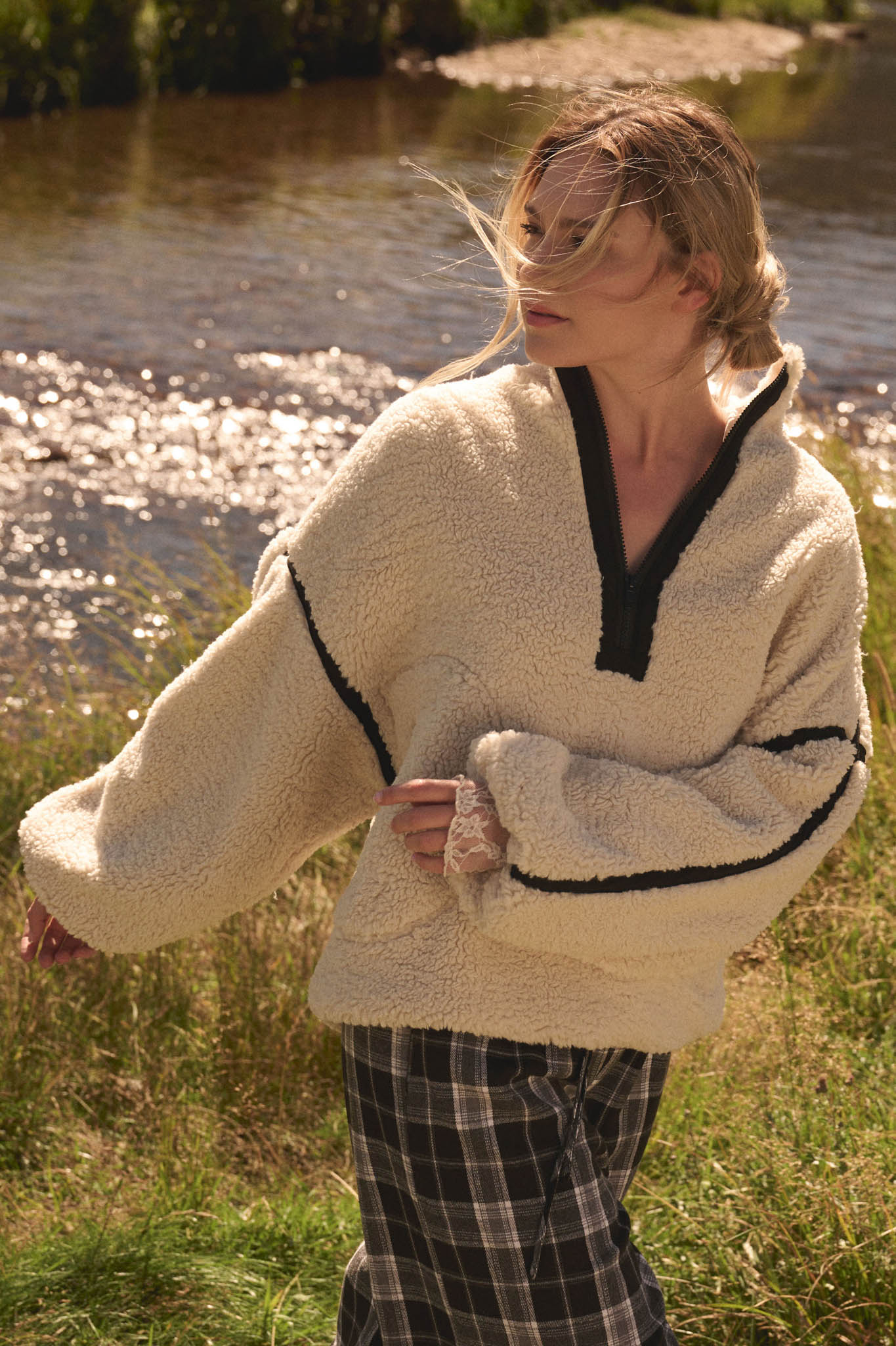 Snuggle Up Solid Fleece Half-Zip Pullover Jacket - ShopPromesa