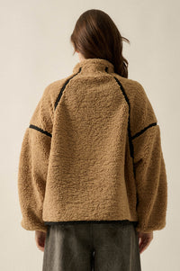 Snuggle Up Solid Fleece Half-Zip Pullover Jacket - ShopPromesa