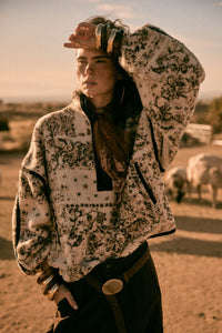 Dream Big Bandana Fleece Half-Zip Pullover Jacket - ShopPromesa