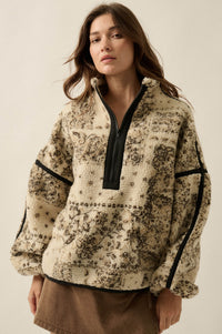 Dream Big Bandana Fleece Half-Zip Pullover Jacket - ShopPromesa