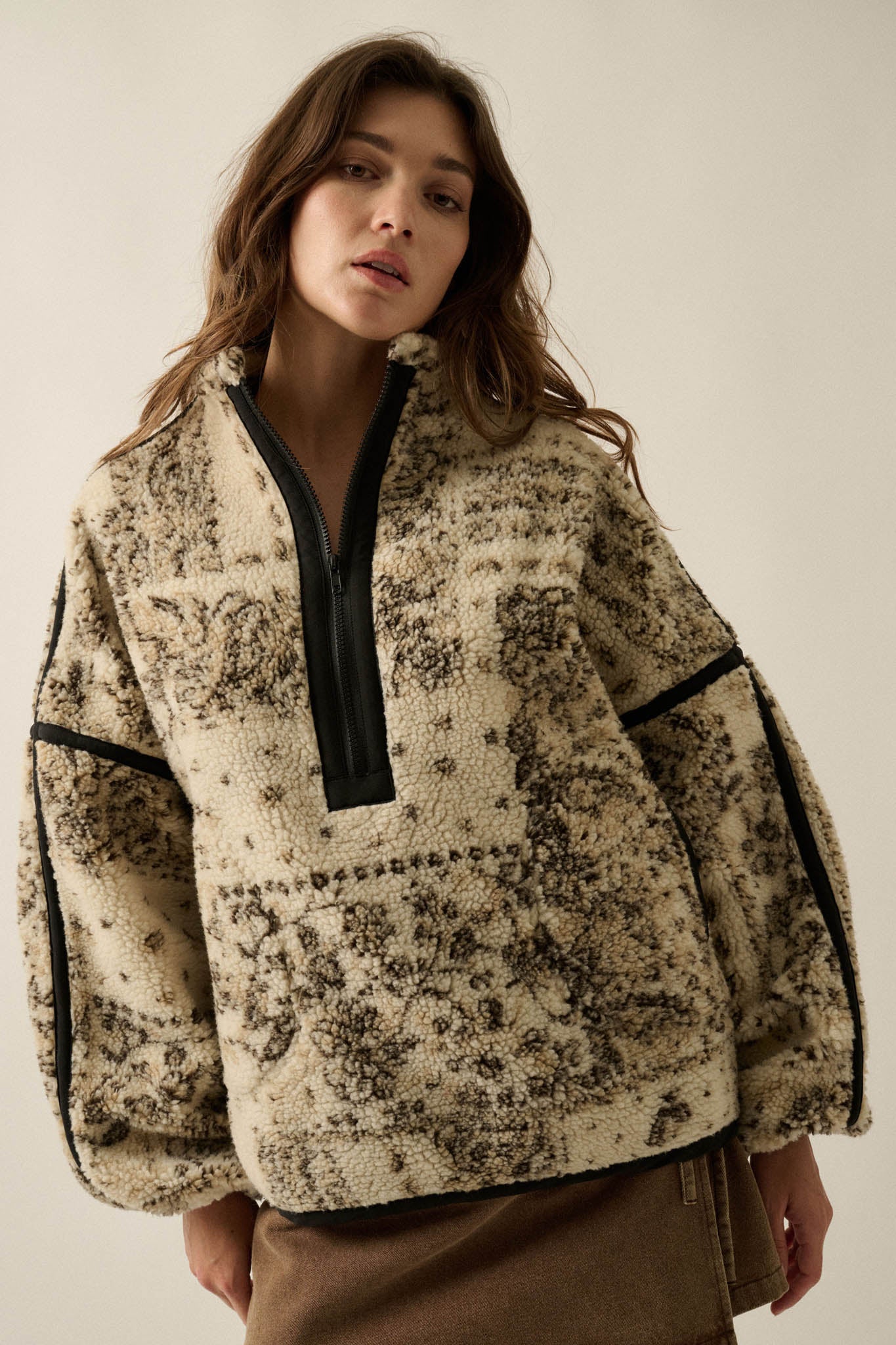 Dream Big Bandana Fleece Half-Zip Pullover Jacket - ShopPromesa