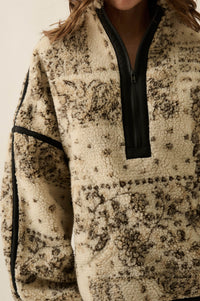 Dream Big Bandana Fleece Half-Zip Pullover Jacket - ShopPromesa