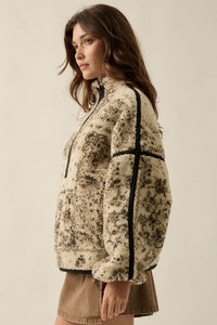 Dream Big Bandana Fleece Half-Zip Pullover Jacket - ShopPromesa