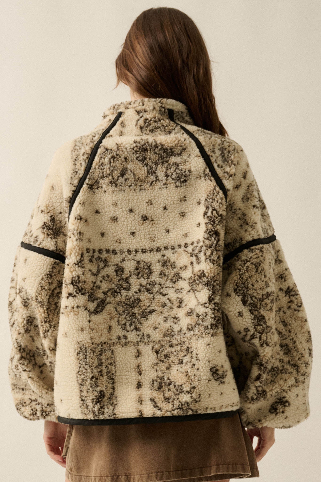 Dream Big Bandana Fleece Half-Zip Pullover Jacket - ShopPromesa