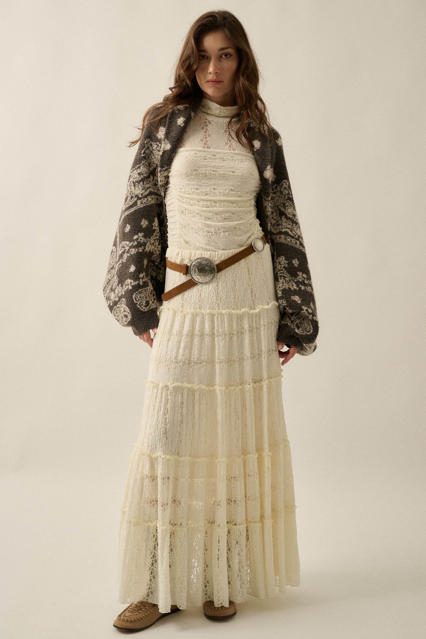 Big Love Paisley Bandana Jacquard Shrug Cardigan - ShopPromesa