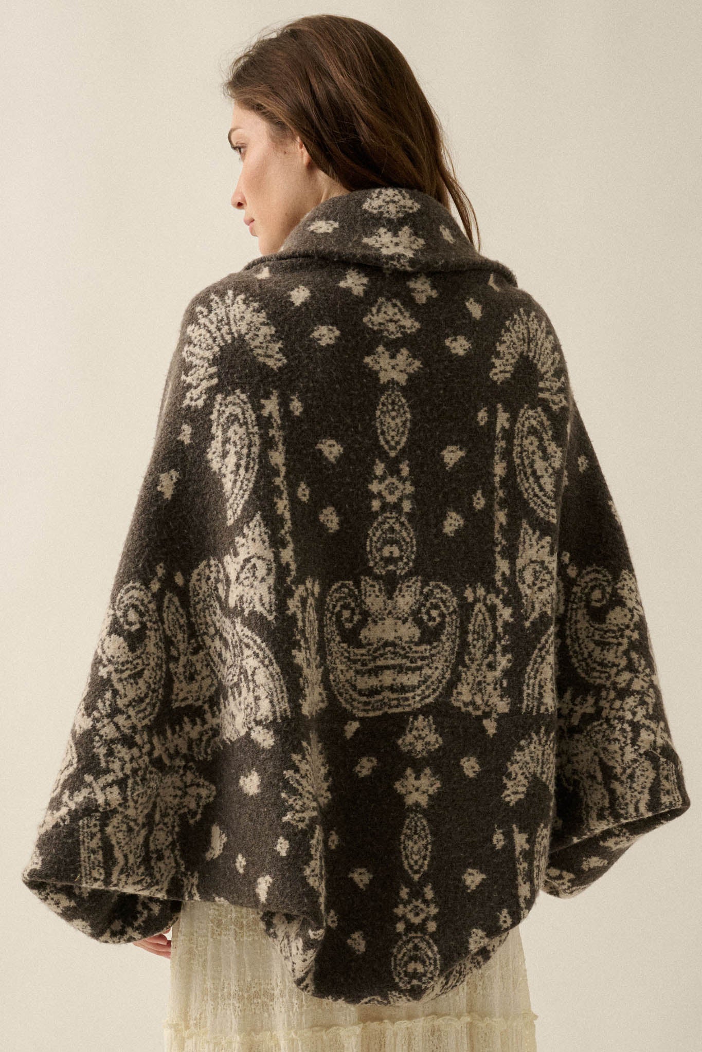 Big Love Paisley Bandana Jacquard Shrug Cardigan - ShopPromesa