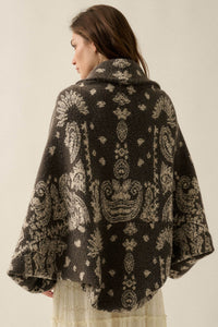 Big Love Paisley Bandana Jacquard Shrug Cardigan - ShopPromesa