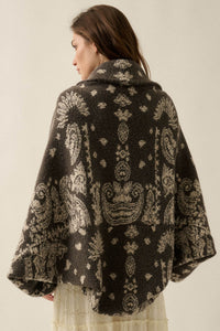 Big Love Paisley Bandana Jacquard Shrug Cardigan - ShopPromesa