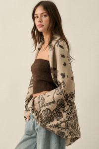 Big Love Paisley Bandana Jacquard Shrug Cardigan - ShopPromesa