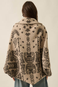Big Love Paisley Bandana Jacquard Shrug Cardigan - ShopPromesa