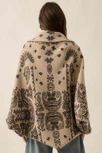 Big Love Paisley Bandana Jacquard Shrug Cardigan - ShopPromesa