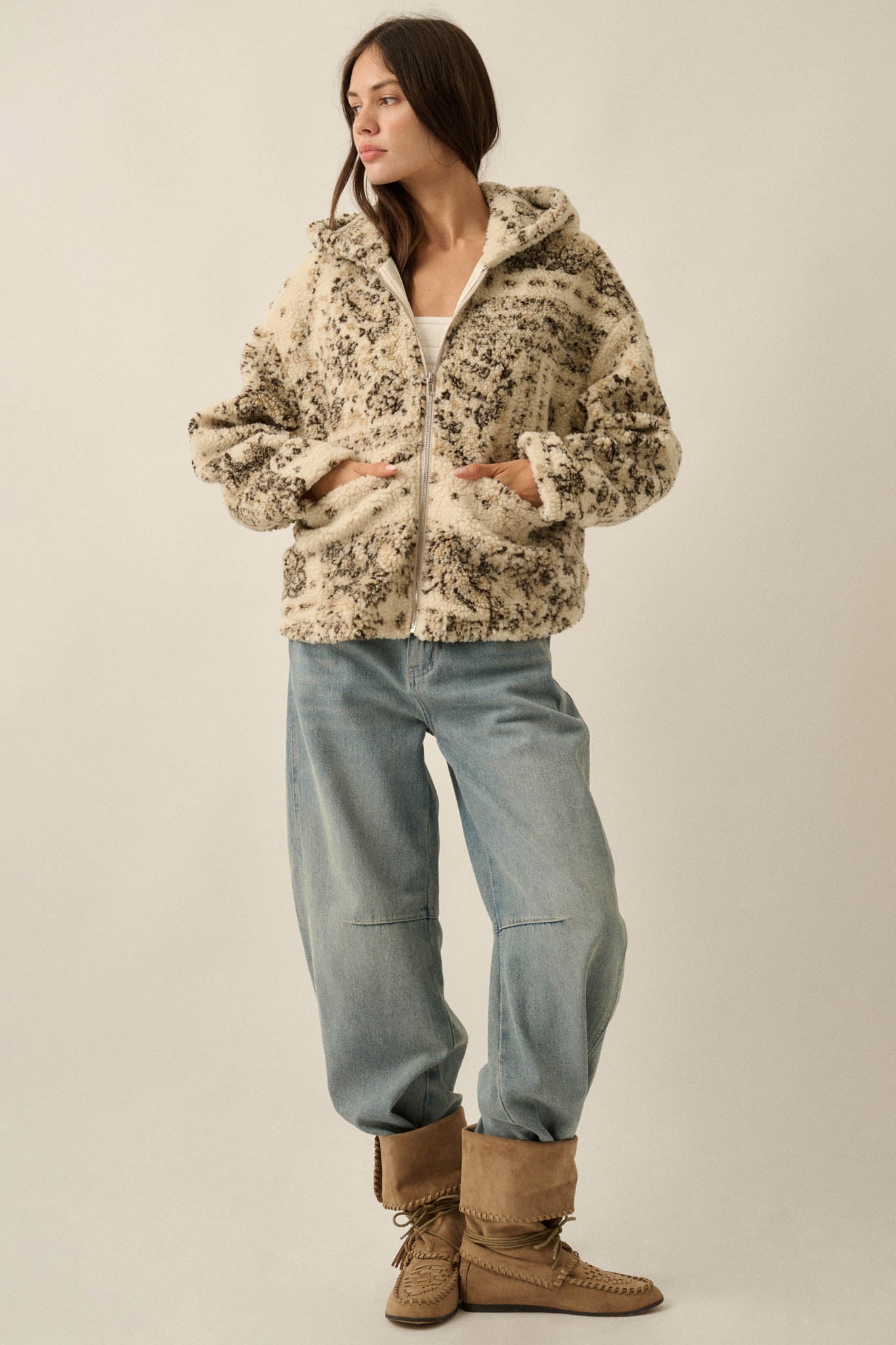 Dream Machine Bandana Fleece Hooded Zip-Up Jacket - ShopPromesa