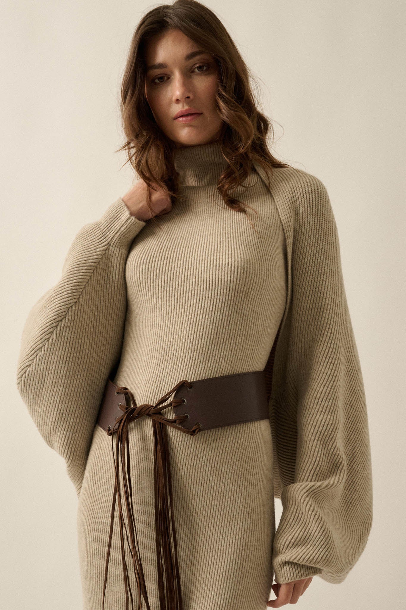True Believer Ribbed Knit Dolman Shrug Cardigan - ShopPromesa