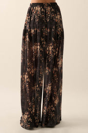 Whispering Blooms Floral Mesh Wide-Leg Pants - ShopPromesa