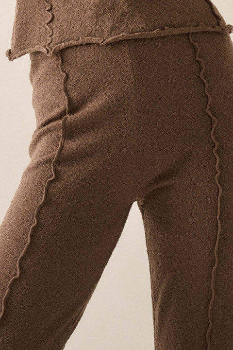 Well Grounded Textured Exposed-Seam Flare Pants - ShopPromesa