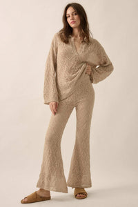Dancing Diamonds Pointelle Crochet-Knit Pants - ShopPromesa