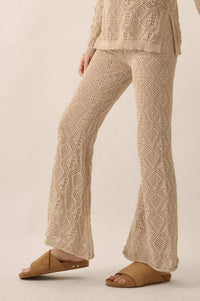 Dancing Diamonds Pointelle Crochet-Knit Pants - ShopPromesa