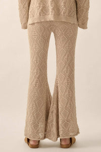 Dancing Diamonds Pointelle Crochet-Knit Pants - ShopPromesa