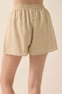 Breezing Through Pinstripe Drawstring Shorts - ShopPromesa