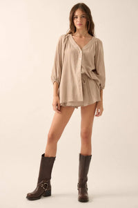 Freshen Up Textured Cotton Bloomer Skort - ShopPromesa