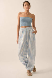 Jump for Joy Striped Drawstring Parachute Pants - ShopPromesa