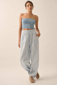 Jump for Joy Striped Drawstring Parachute Pants - ShopPromesa