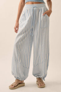 Jump for Joy Striped Drawstring Parachute Pants - ShopPromesa