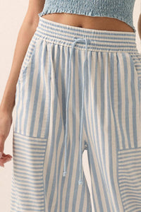 Jump for Joy Striped Drawstring Parachute Pants - ShopPromesa