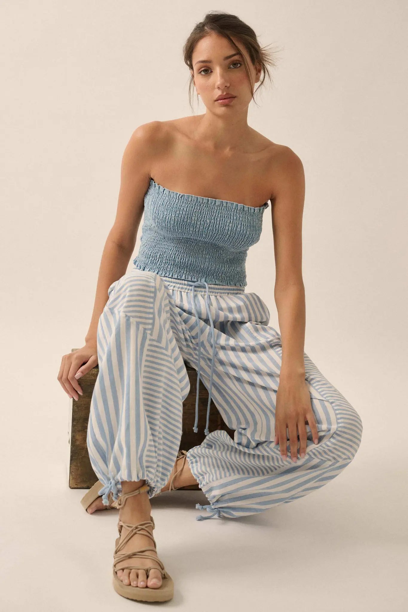 Jump for Joy Striped Drawstring Parachute Pants - ShopPromesa