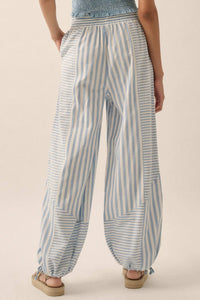 Jump for Joy Striped Drawstring Parachute Pants - ShopPromesa