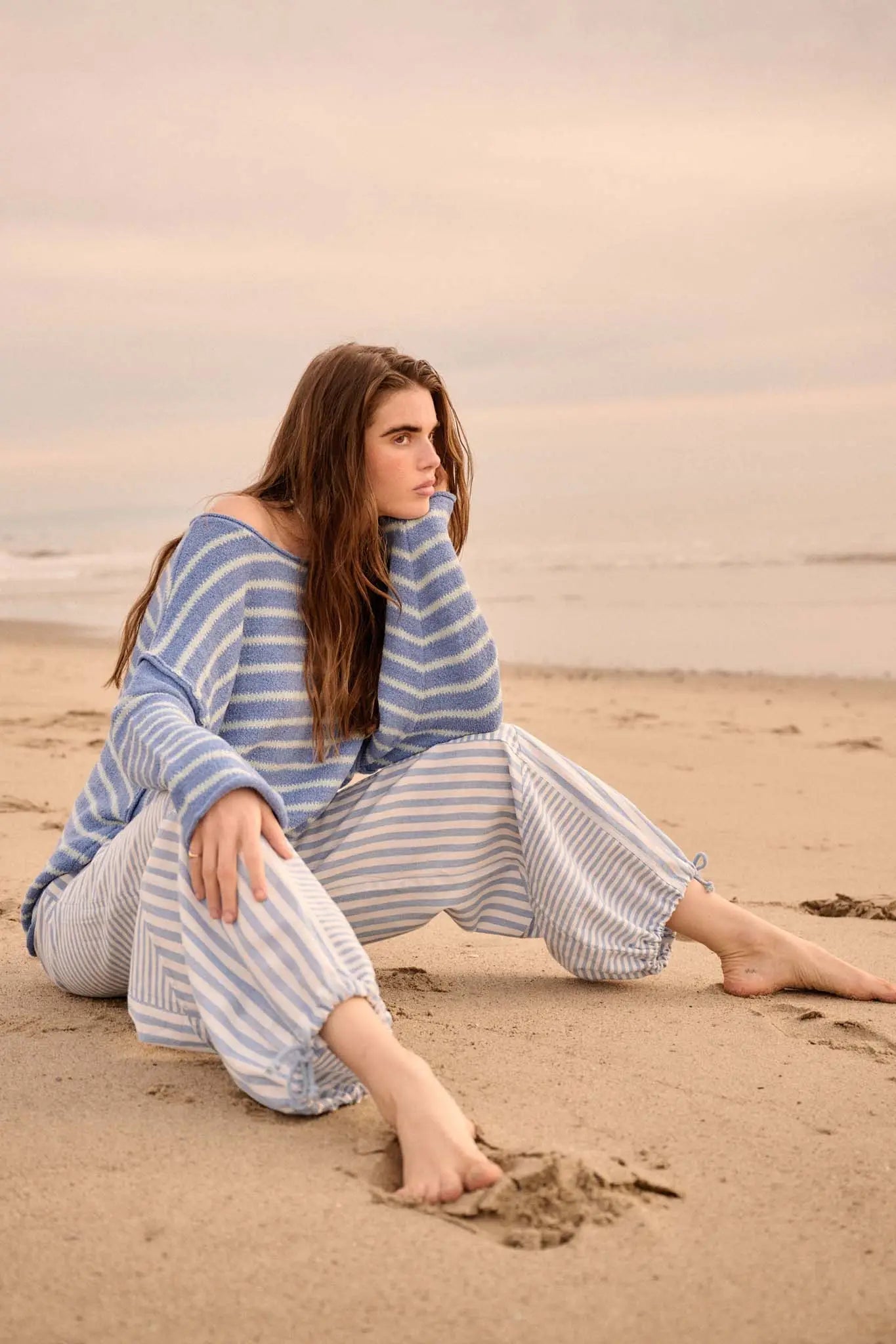 Jump for Joy Striped Drawstring Parachute Pants