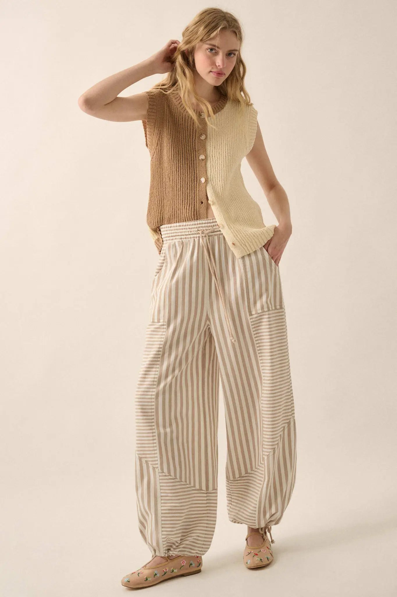 Jump for Joy Striped Drawstring Parachute Pants - ShopPromesa