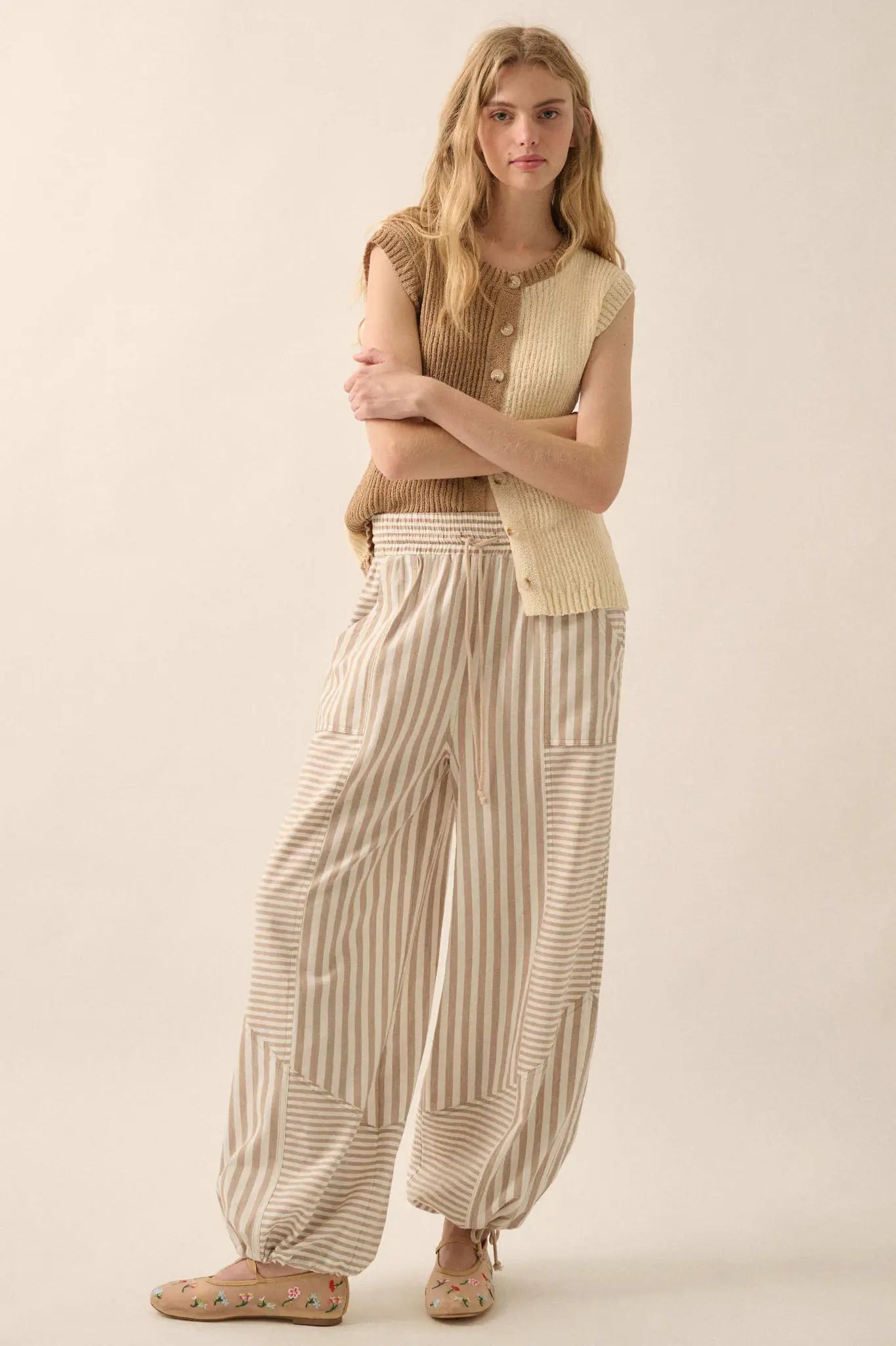 Jump for Joy Striped Drawstring Parachute Pants - ShopPromesa