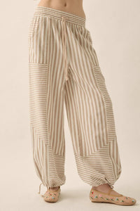 Jump for Joy Striped Drawstring Parachute Pants - ShopPromesa