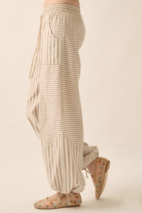 Jump for Joy Striped Drawstring Parachute Pants - ShopPromesa