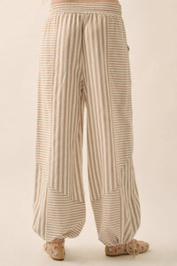 Jump for Joy Striped Drawstring Parachute Pants - ShopPromesa